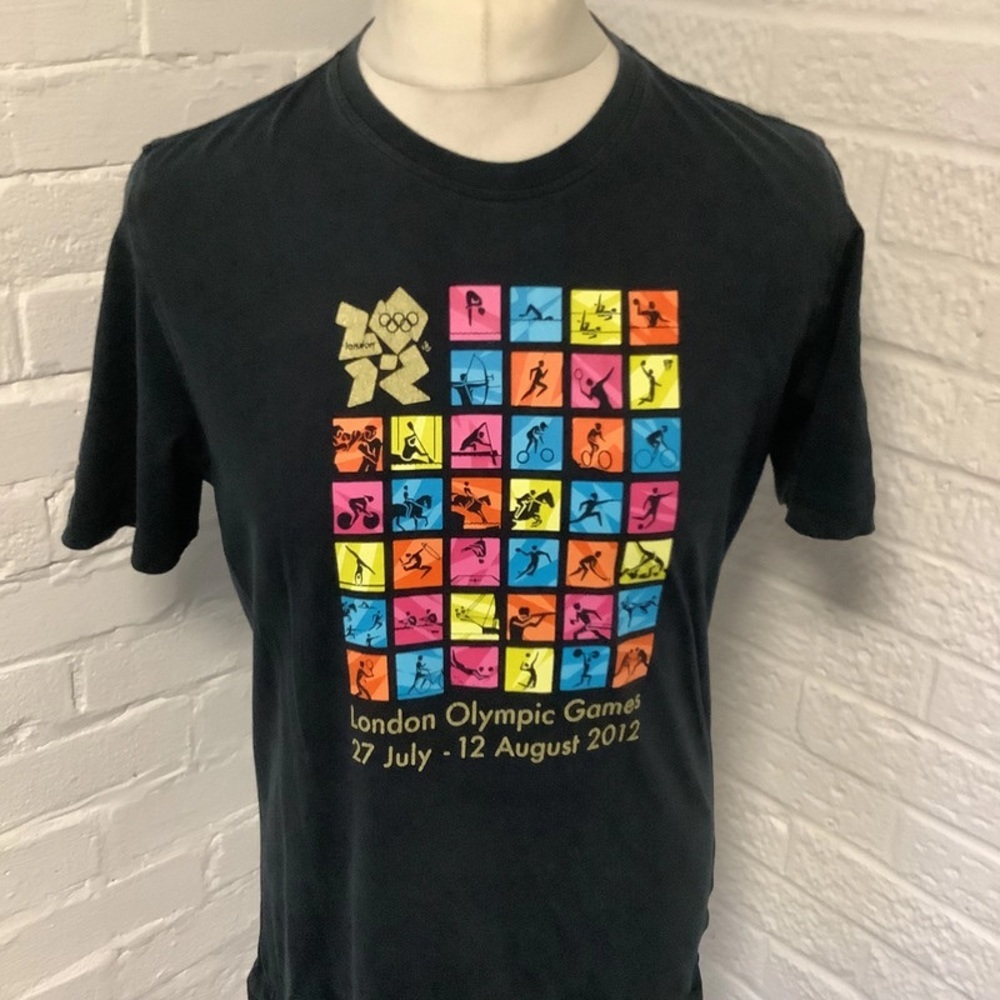 Retro Adidas London 2012 Crew Neck T Shirt - Size M - Black - P2P 21” - Picture 2 of 5